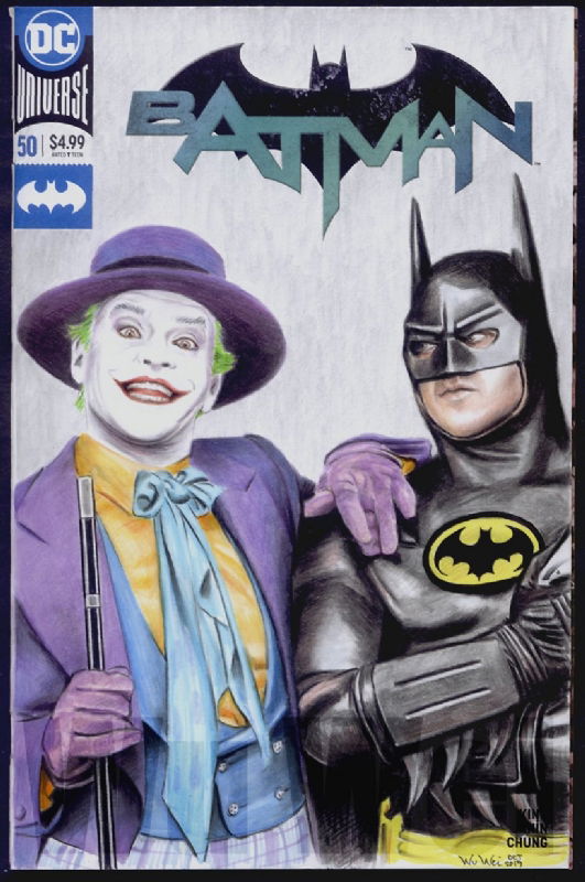 Batman and the Joker, in Wu Wei's Sketch Cover Comics Comic Art Gallery Room