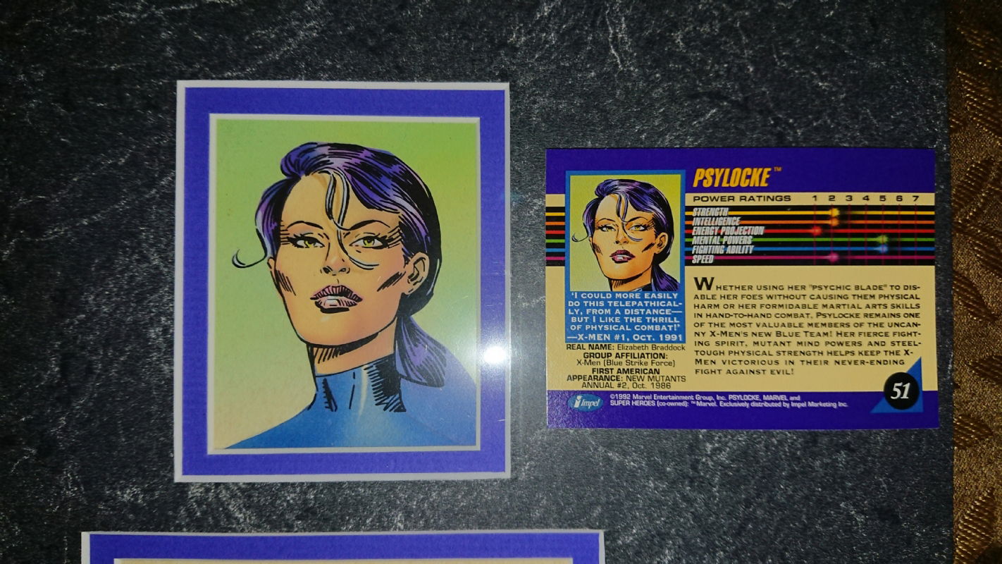 Psylocke original color art for 1992 Marvel Universe card art, in Carlo ...