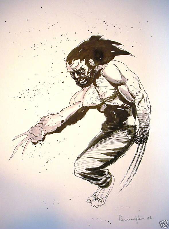 Wolverine, in William Rivard's Mark Pennington Comic Art Gallery Room