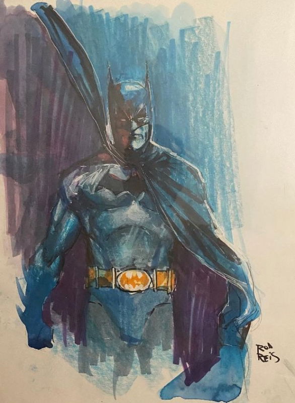 Rod Reis - Batman, In Tom Smithyman's The Batcave Comic Art Gallery Room