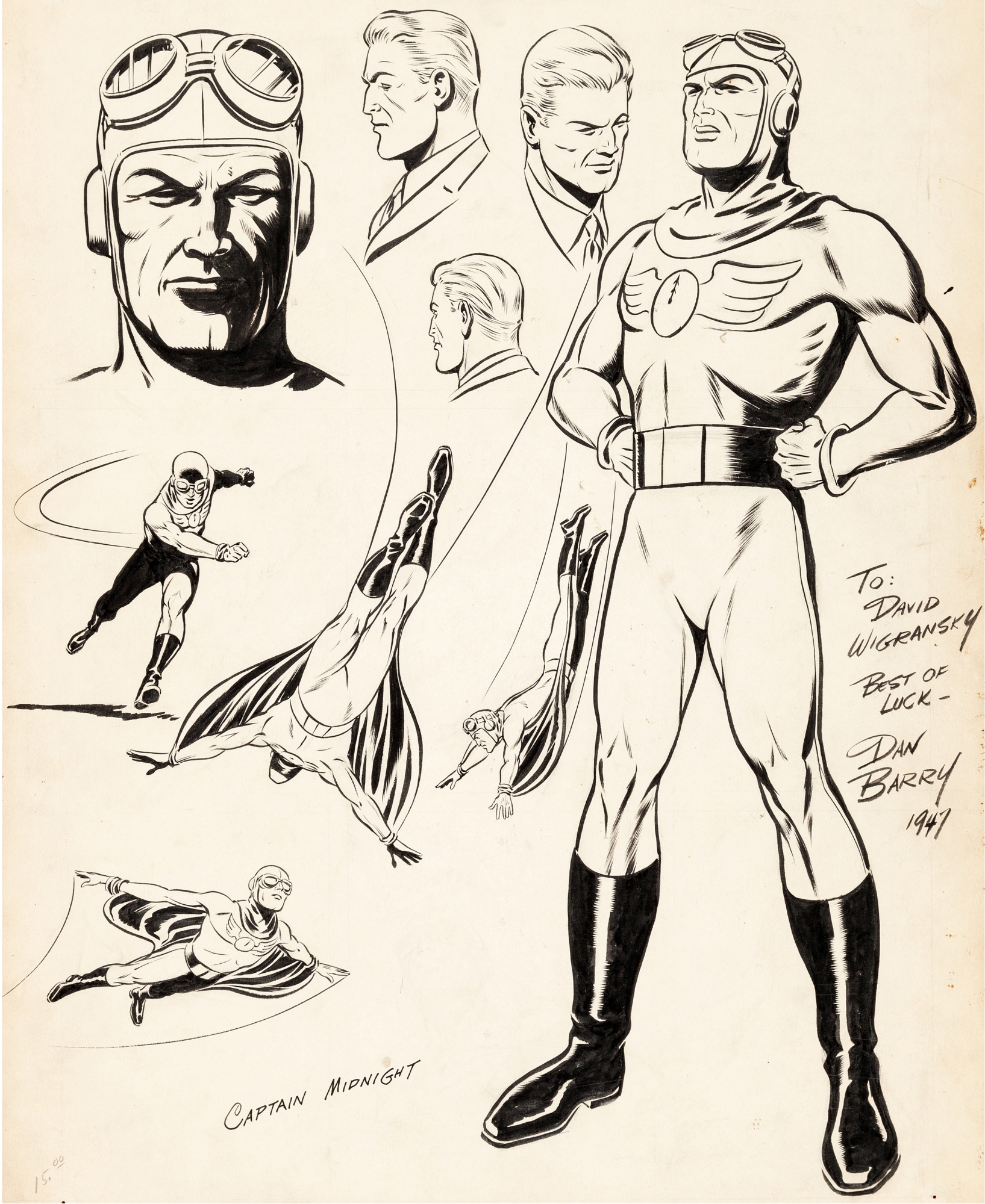 Captain Midnight Illustration Original Art (1947) Comic Art