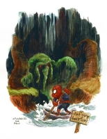 Spider-Man and Man-Thing by Chales Paul Wilson III Comic Art