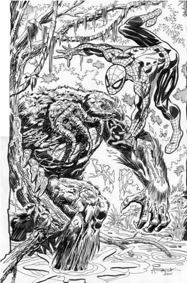 Spider-Man and Man-Thing by Alex Saviuk, in J. Hollon's Mid-Ohio-Con ...