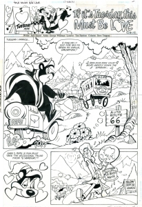 Pepe Le Pew in  If it's Tuesday, this Must be Love  page 1 Comic Art