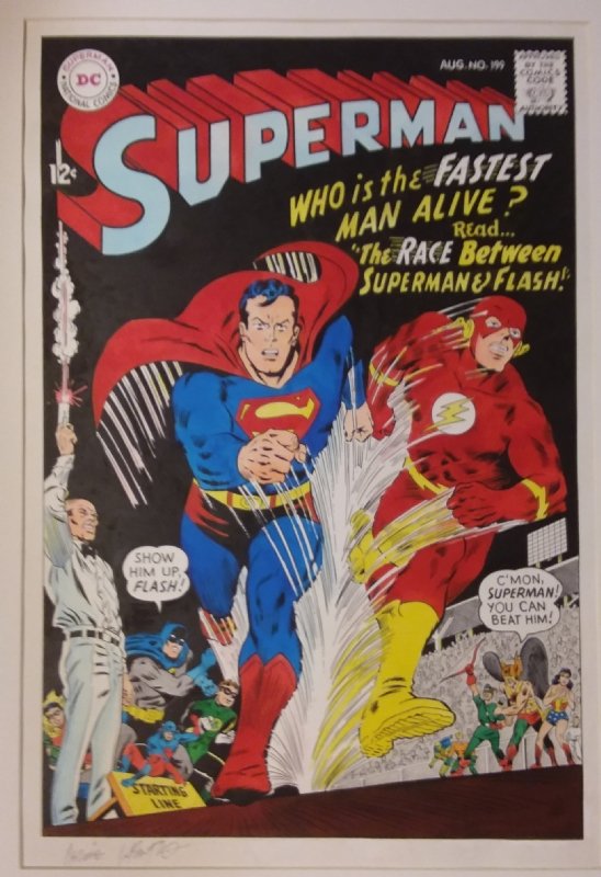 Original Cover of Superman #199/ Recreation by Carmine Infantino, in ...