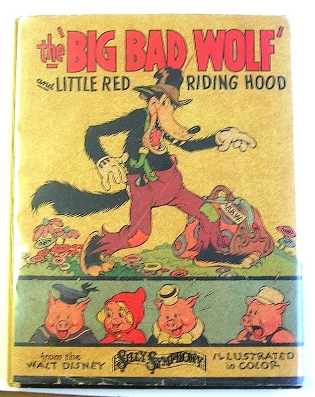 1934 Walt Disney Big Bad Wolf Blackboard Colorized Patent Print By Greg Edwards Ph