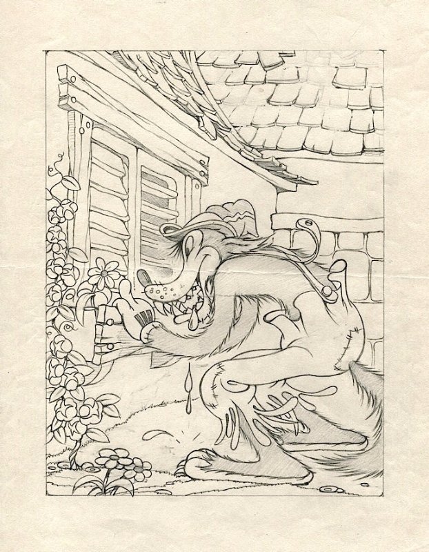 Publicity Drawing For The Big Bad Wolf 1934 In C E S Disney Studio Pt 8 1930s Publicity Drawings For Silly Symphonies Comic Art Gallery Room