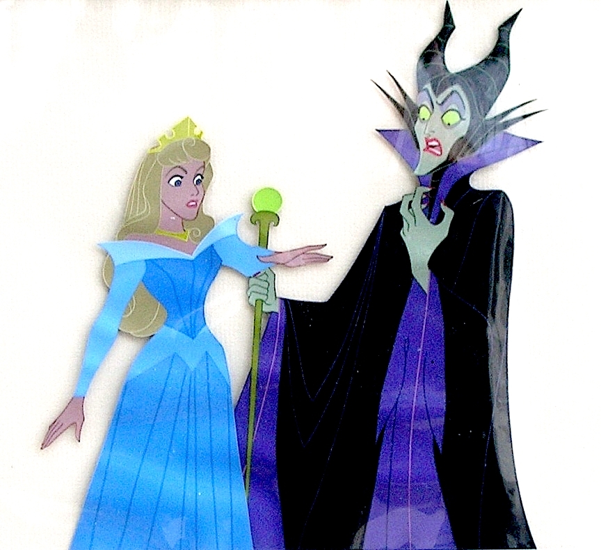 Perhaps The Only Cel Created During The Making Of Sleeping Beauty (1959)  Which Shows Maleficent And The Princess Aurora Together, In C E's Disney  Studio Cels And Backgrounds
