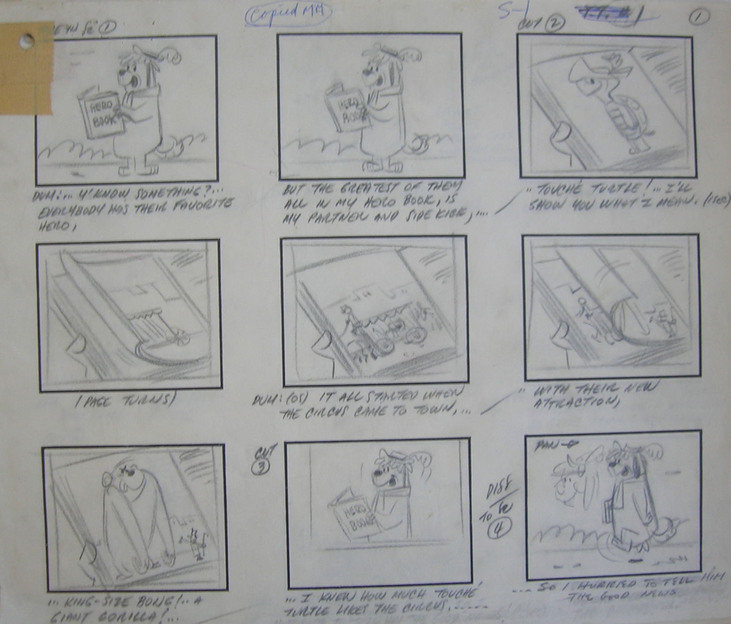 Page One of the Complete Set of Storyboard Drawings for the First ...