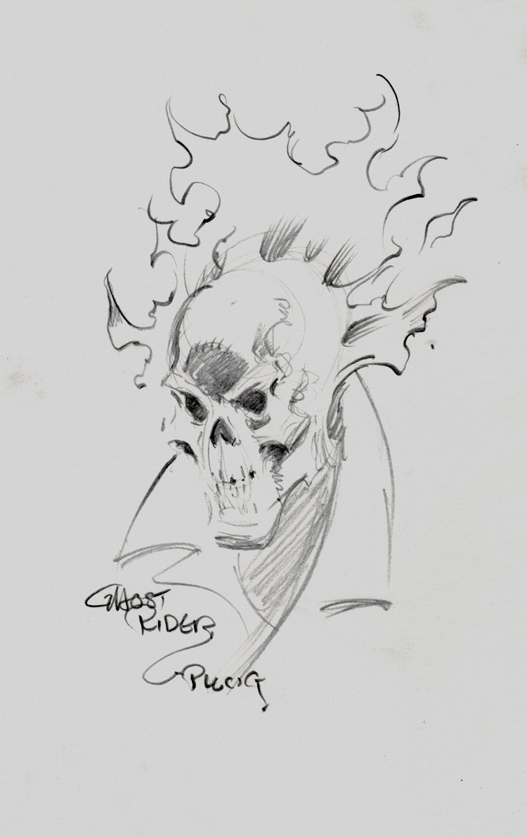 How to Draw Ghost Rider with a Hellfire Motorcycle  SketchOk