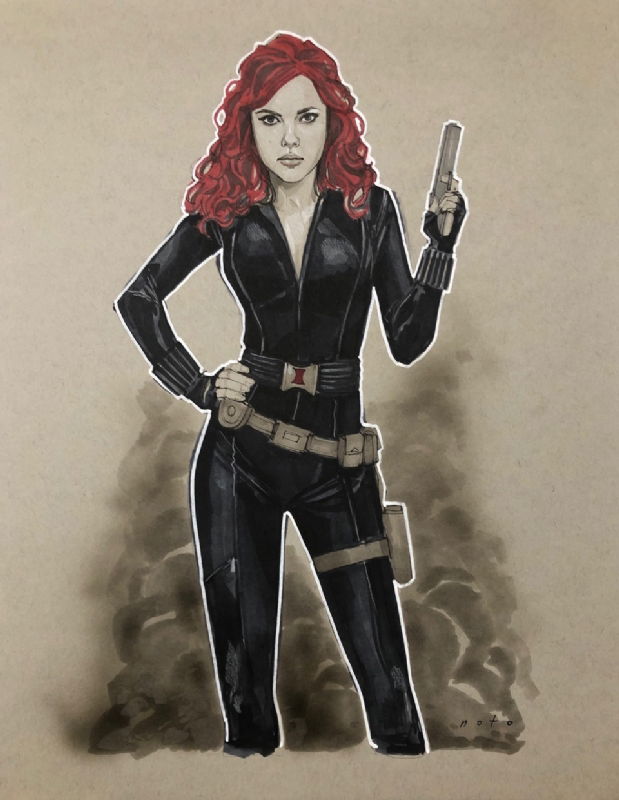 Black Widow, in Chris Bacon's My Art Collection Comic Art Gallery Room