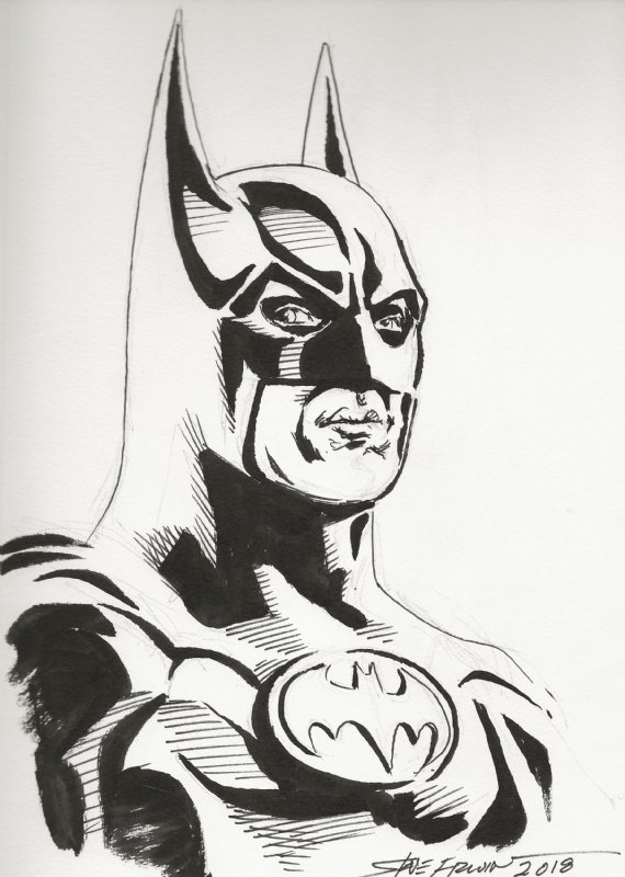 Michael Keaton as Batman, in Matthew Ducey's Ducey’s Batman Sketchbook