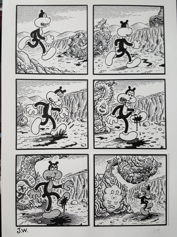 Jim Woodring- Congress of the Animals p. 69, in David Blumer's Story  pages/interiors Comic Art Gallery Room