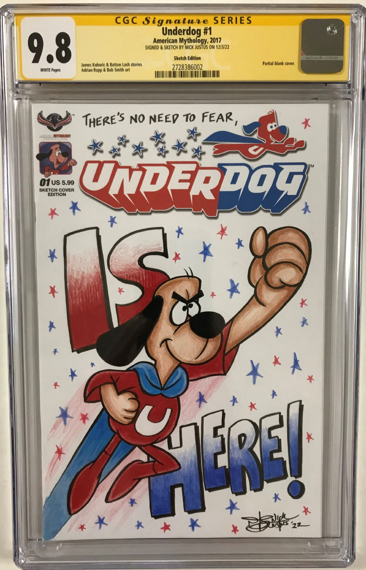 Underdog Sketch Cover By Nick Justus, In Ron Chmiel's Ron's Sketch ...