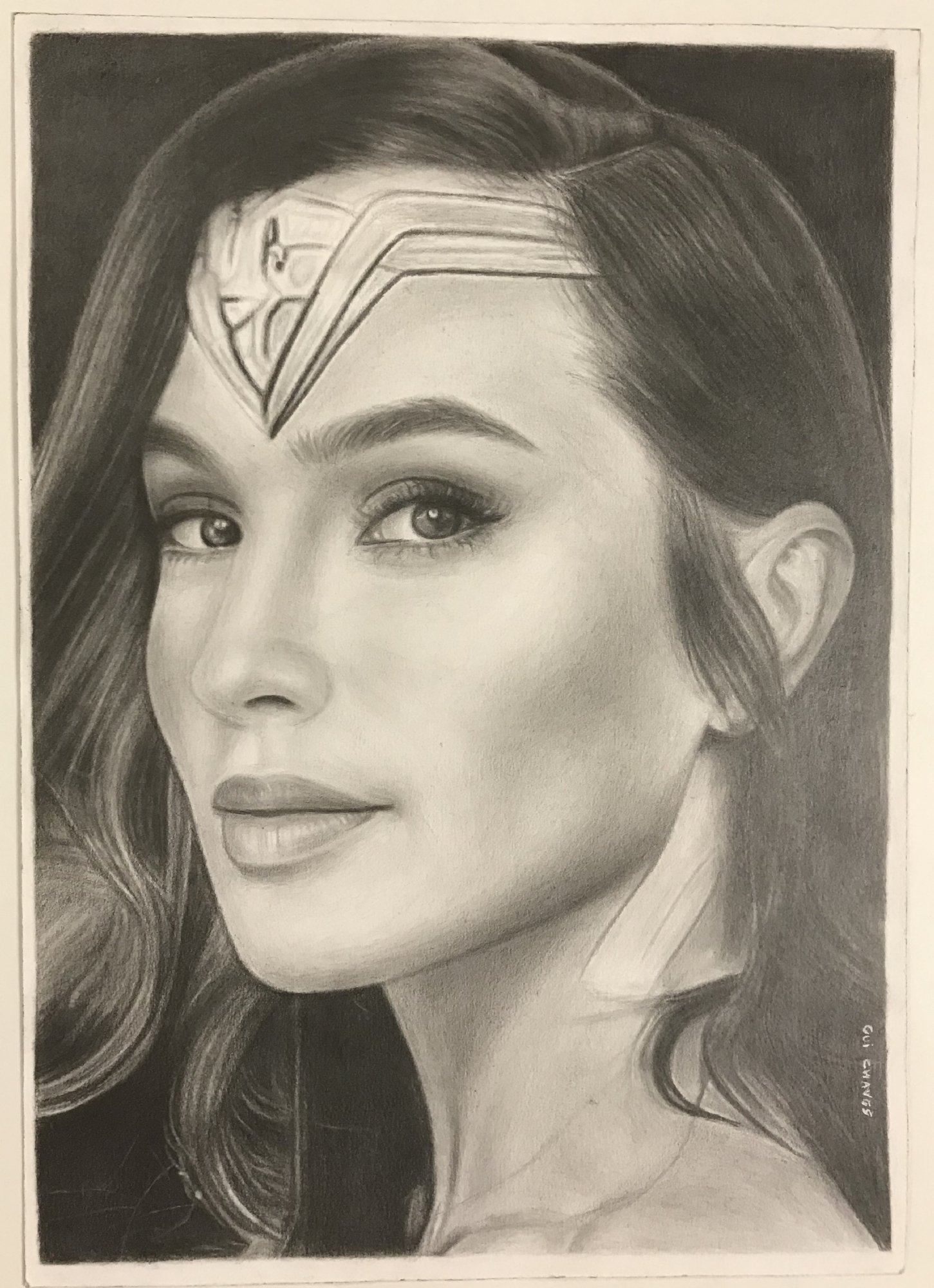 Wonder Woman Gal Gadot Sketch By Gui Chaves In Ron Chmiels Rons Original Art Comic Art
