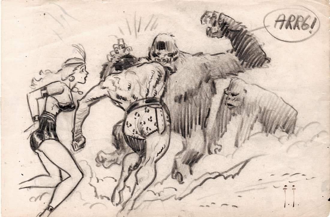 1970s Frank Frazetta Barbarian Sketch Comic Art  Frank frazetta Comic art  Sketches