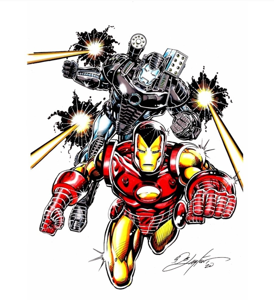 Bob Layton Iron Man And Warmachine Commission In Nik Brus S Gallery Comic Art Gallery Room