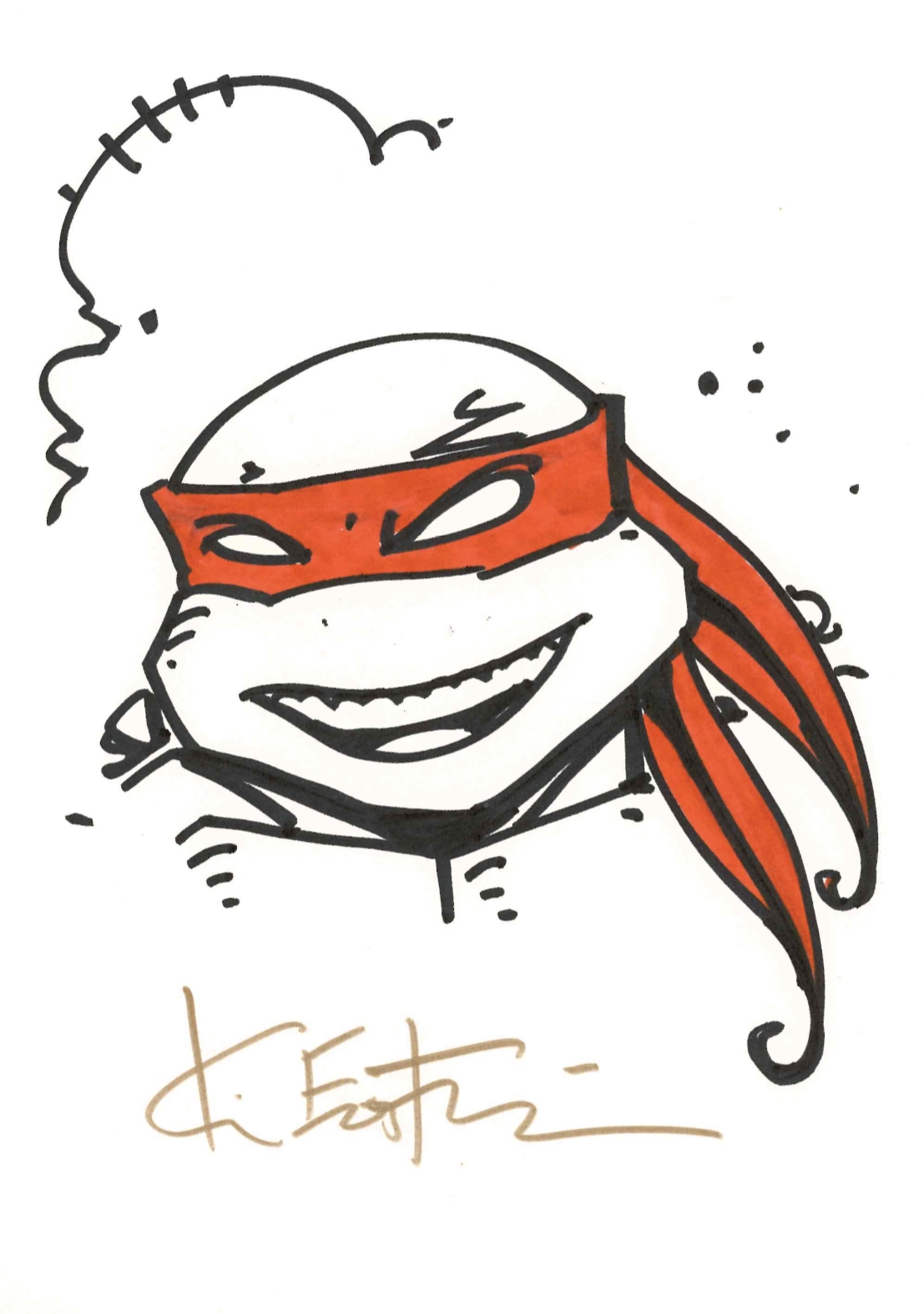 Ninja Head Sketch 03: Michelangelo from TMNT by Kevin Eastman , in