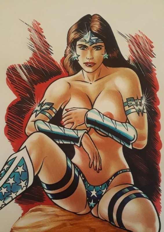 Wonder Woman and Huntress Original Illustration 07 06 2023, in