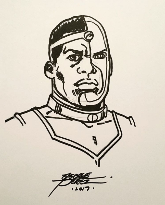 George Perez - Cyborg head sketch, in Jeramy Roberts's Sketches (Head ...
