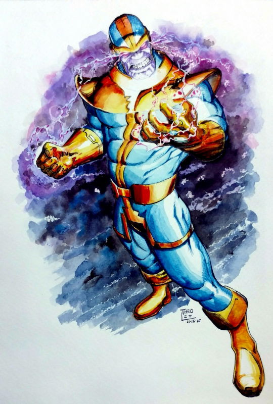 Thanos watercolor by Theo Lee, in Theo Lee's Past Commissions Comic Art ...