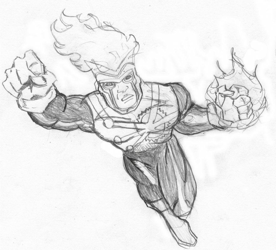 Firestorm Sketch In Rob Frenay S More Dc Comics Comic Art Gallery Room