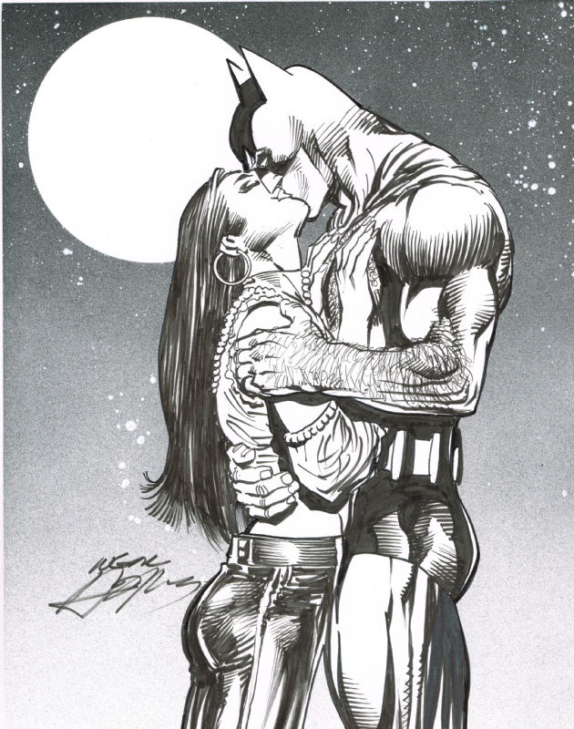 Neal Adams Batman/Talia Kiss, in Jim Brown's Yank's Comic Con Sketches  Comic Art Gallery Room