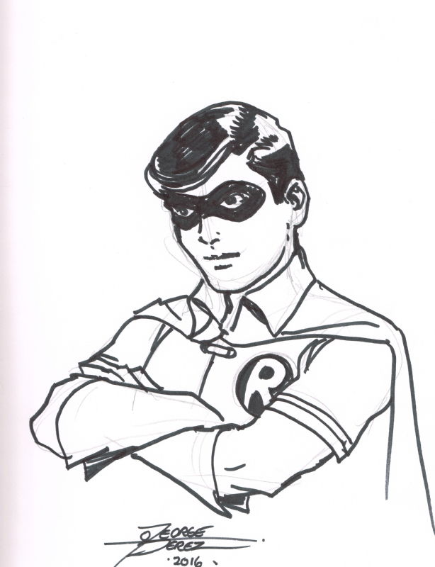 George Perez Robin, in Jim Brown's Yank's Comic Con Sketches Comic Art ...