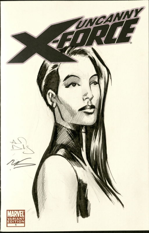 Psylocke, in Boyd Madden's sketch cover commissions Comic Art Gallery Room