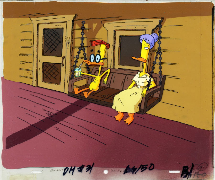 Duckman animation cel setup in Trent C. s Animation Cels