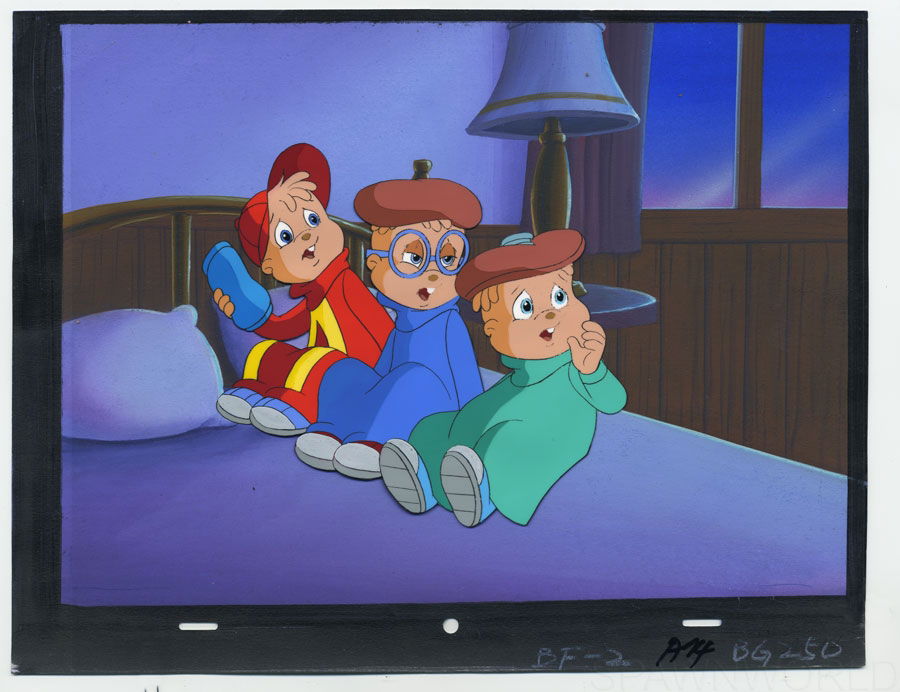 Alvin And The Chipmunks Animation Cel Setup In Trent Cs Animation Cels Television Cartoons 