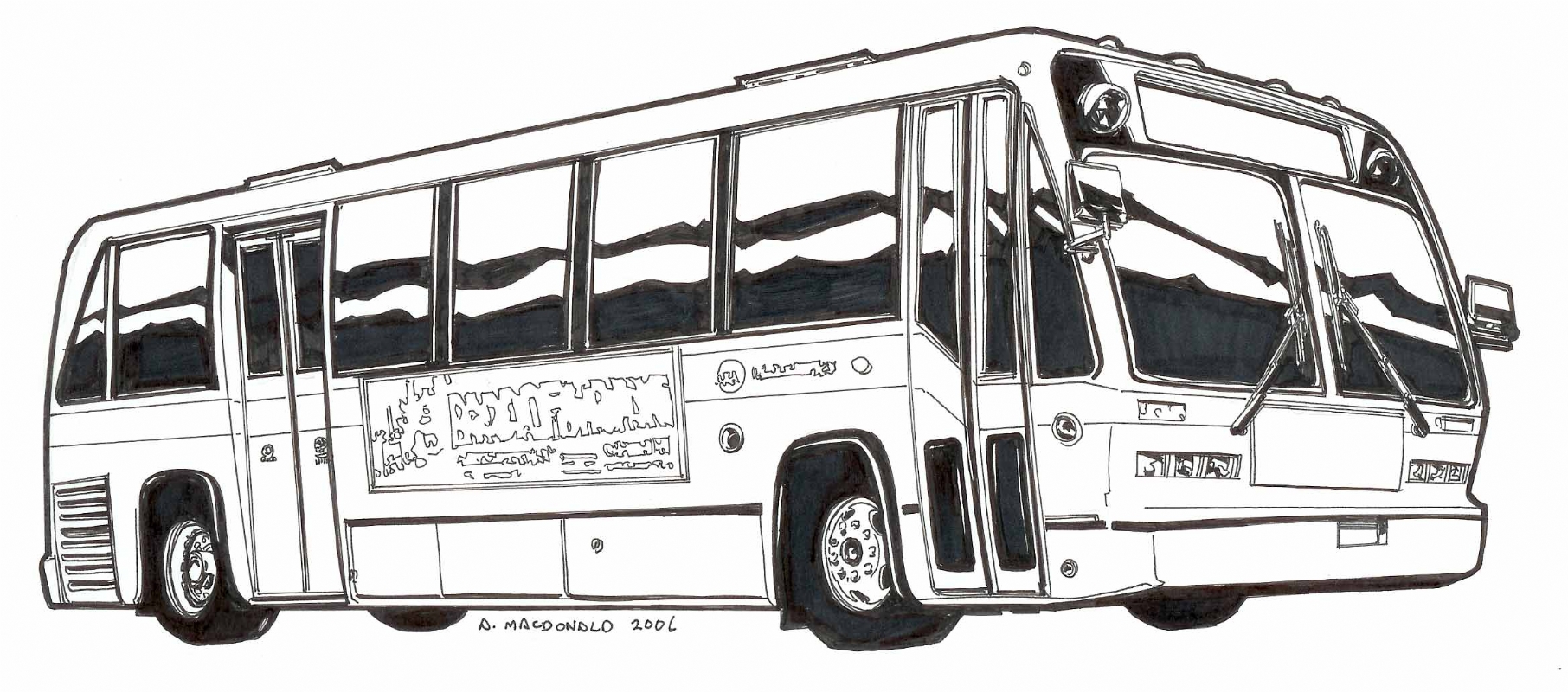 Bus Comic Art