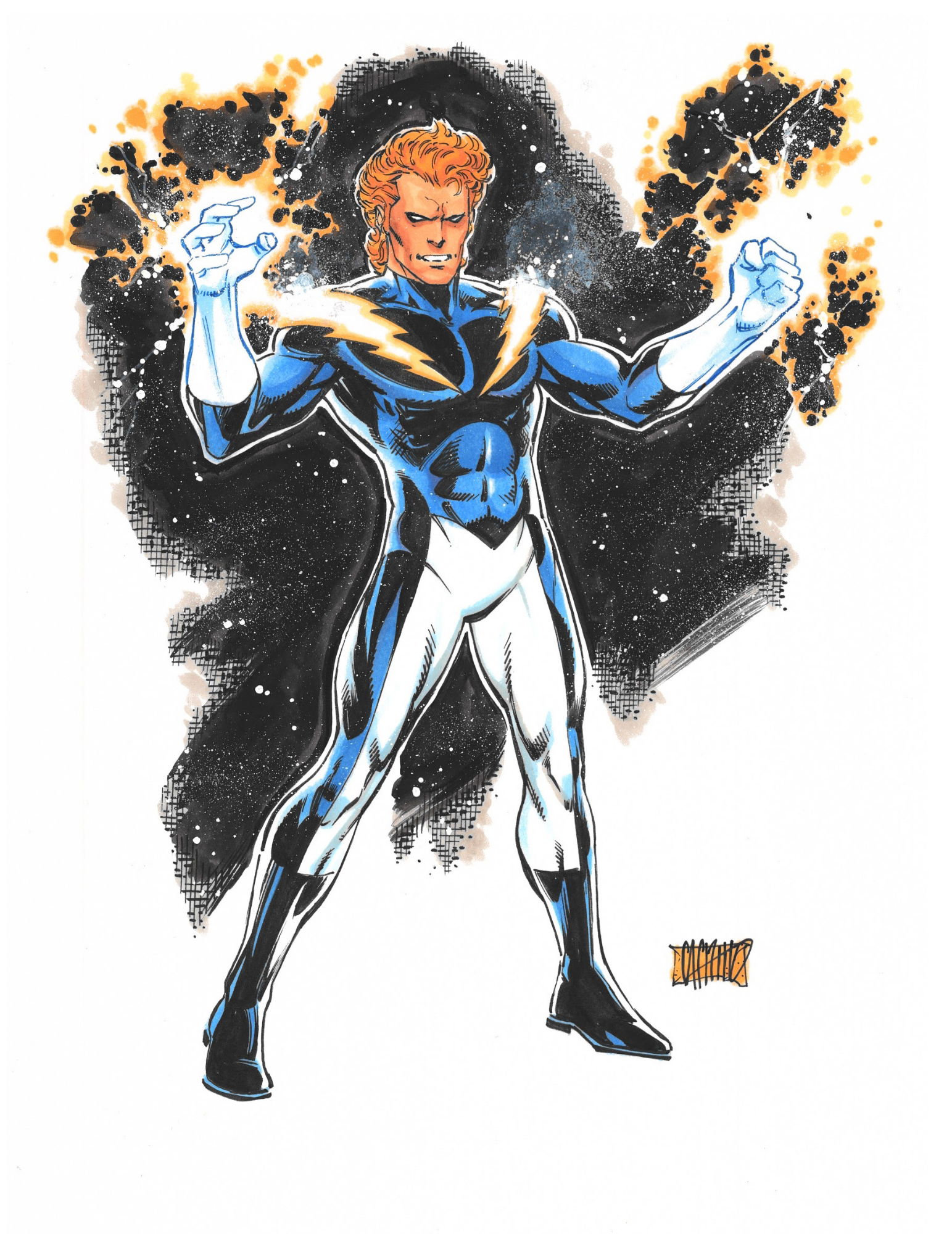 Lightning Lad (Garth Ranzz) from the Legion of Super-Heroes by Anthony  Castrillo (ALL), in James Poseys Purchased art Comic Art Gallery Room