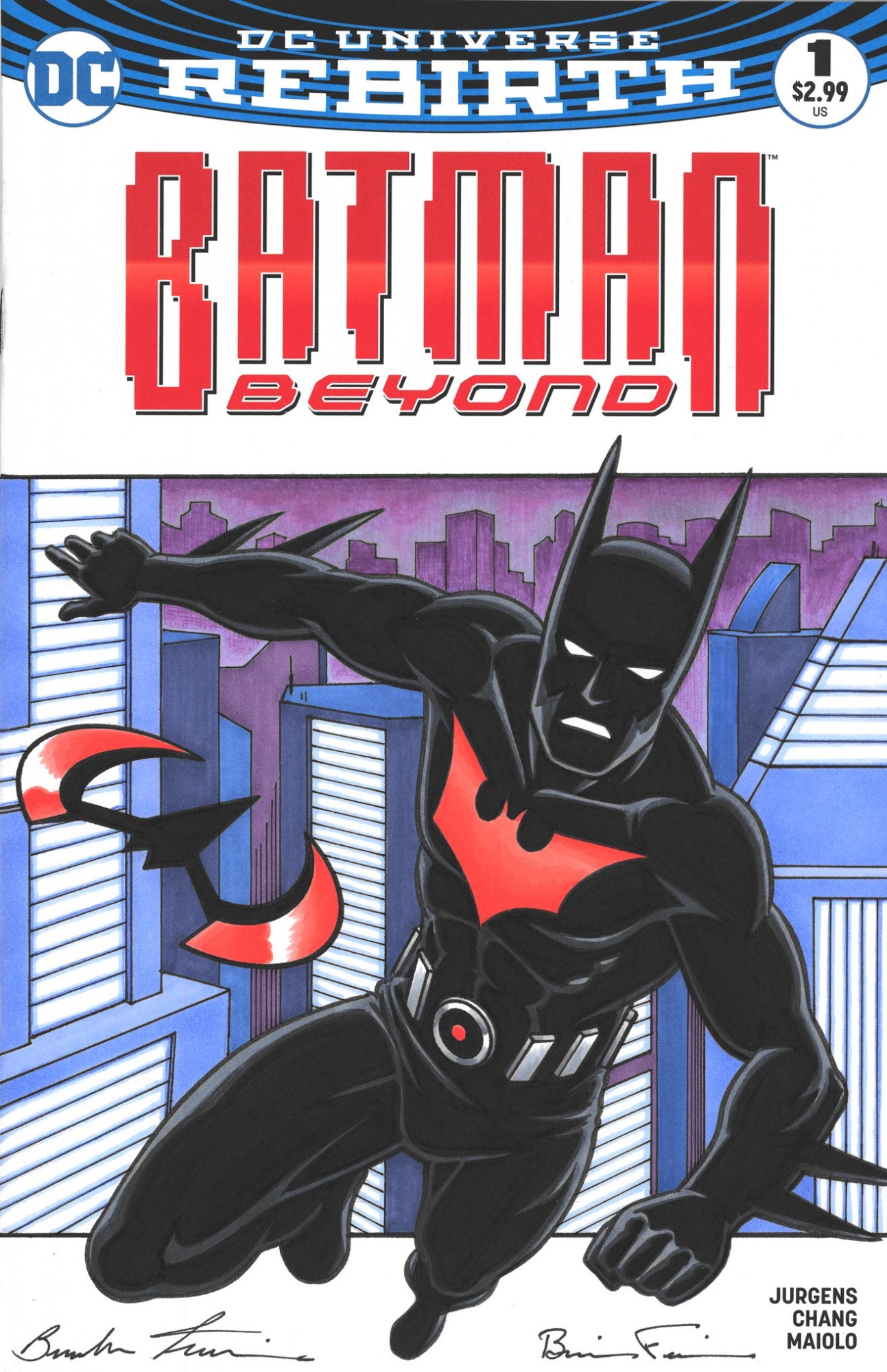 Batman Beyond (Terry McGinnis) sketch cover pencils by Brendon Fraim inks  and colors by Brian Fraim , in James Posey's Purchased art Comic Art  Gallery Room