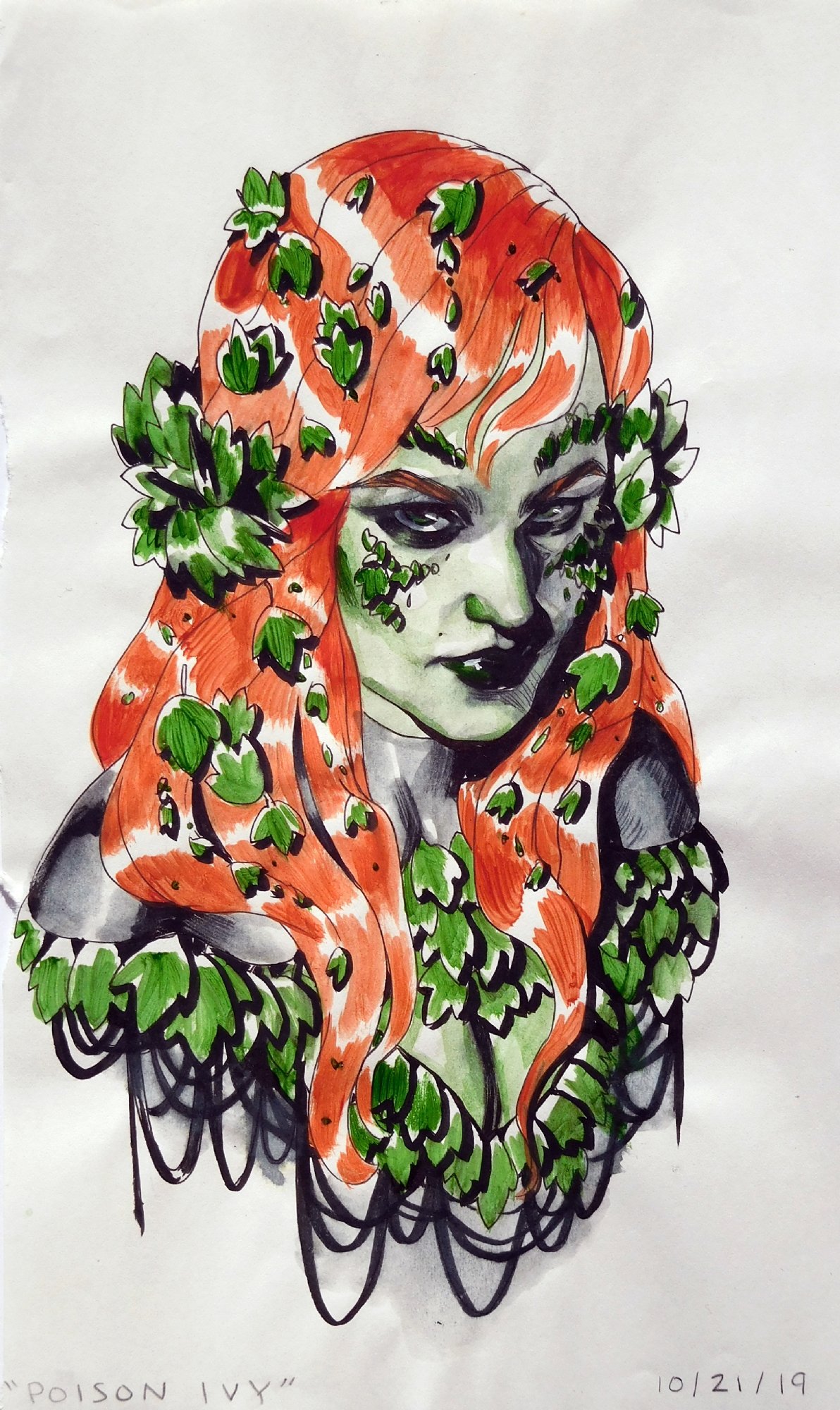 Stunning Poison Ivy Tattoo Design