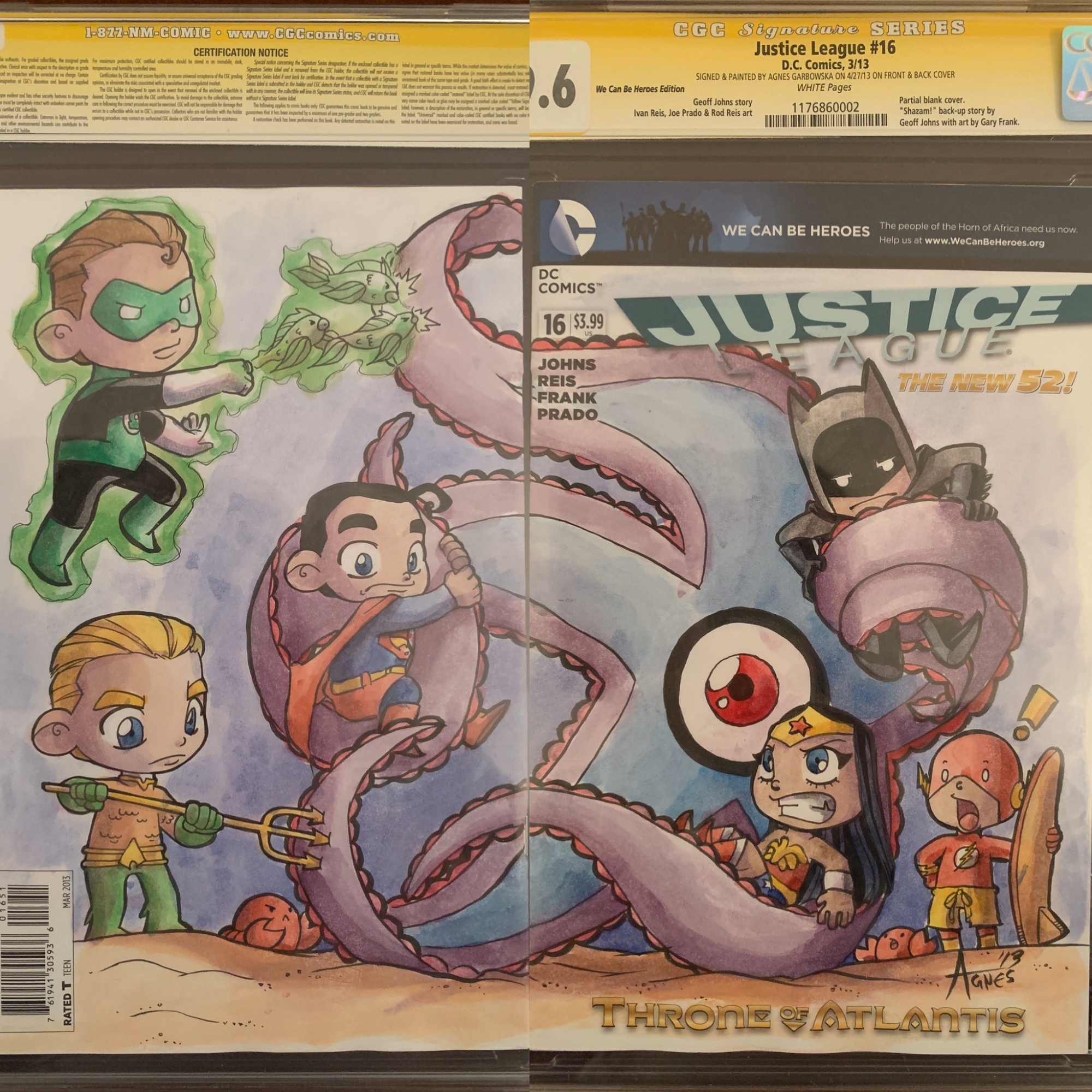Justice League vs Starro by Agnes Garbowska, in Phillip Quattrone's 00-For  Sale Comic Art Gallery Room