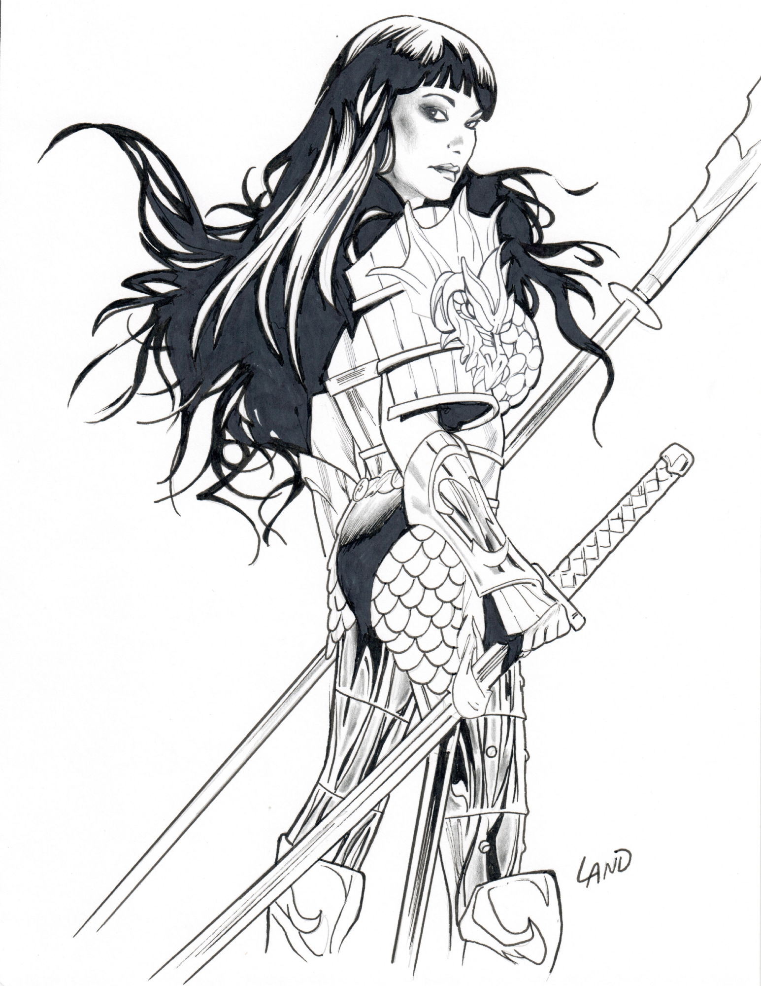 Samurai Sonja by Greg Land, in Phillip Quattrone's 04-Red Sonja ...