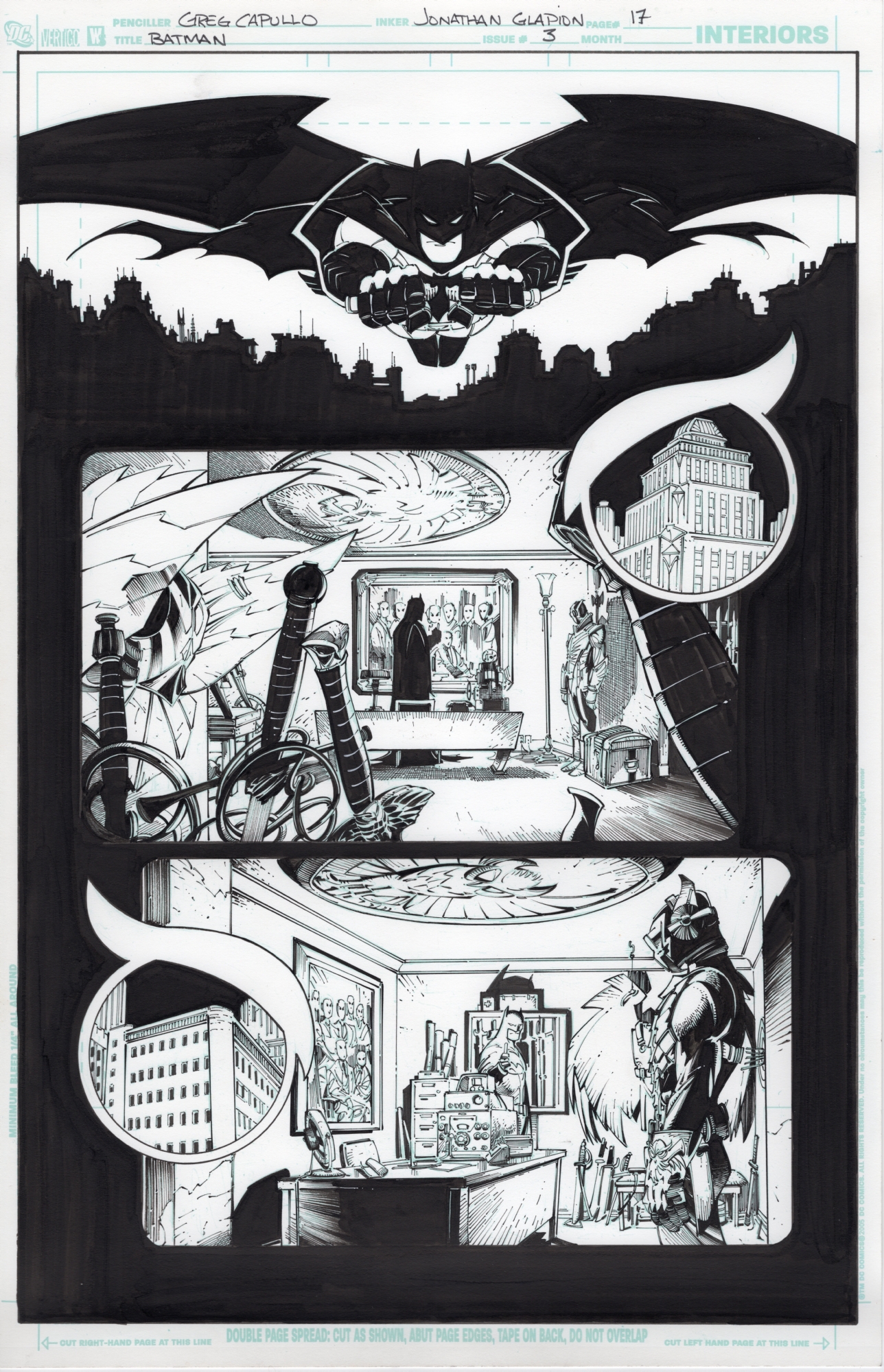 Batman (Vol 2) #3 Pg 17 (The Court of Owls) - Bruce learns more about the  Court, in Carl Sodergren's Greg Capullo Comic Art Gallery Room