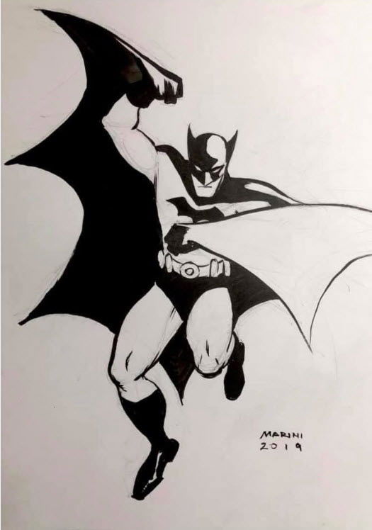 Batman, in Ryan Starr's Enrico Marini Comic Art Gallery Room