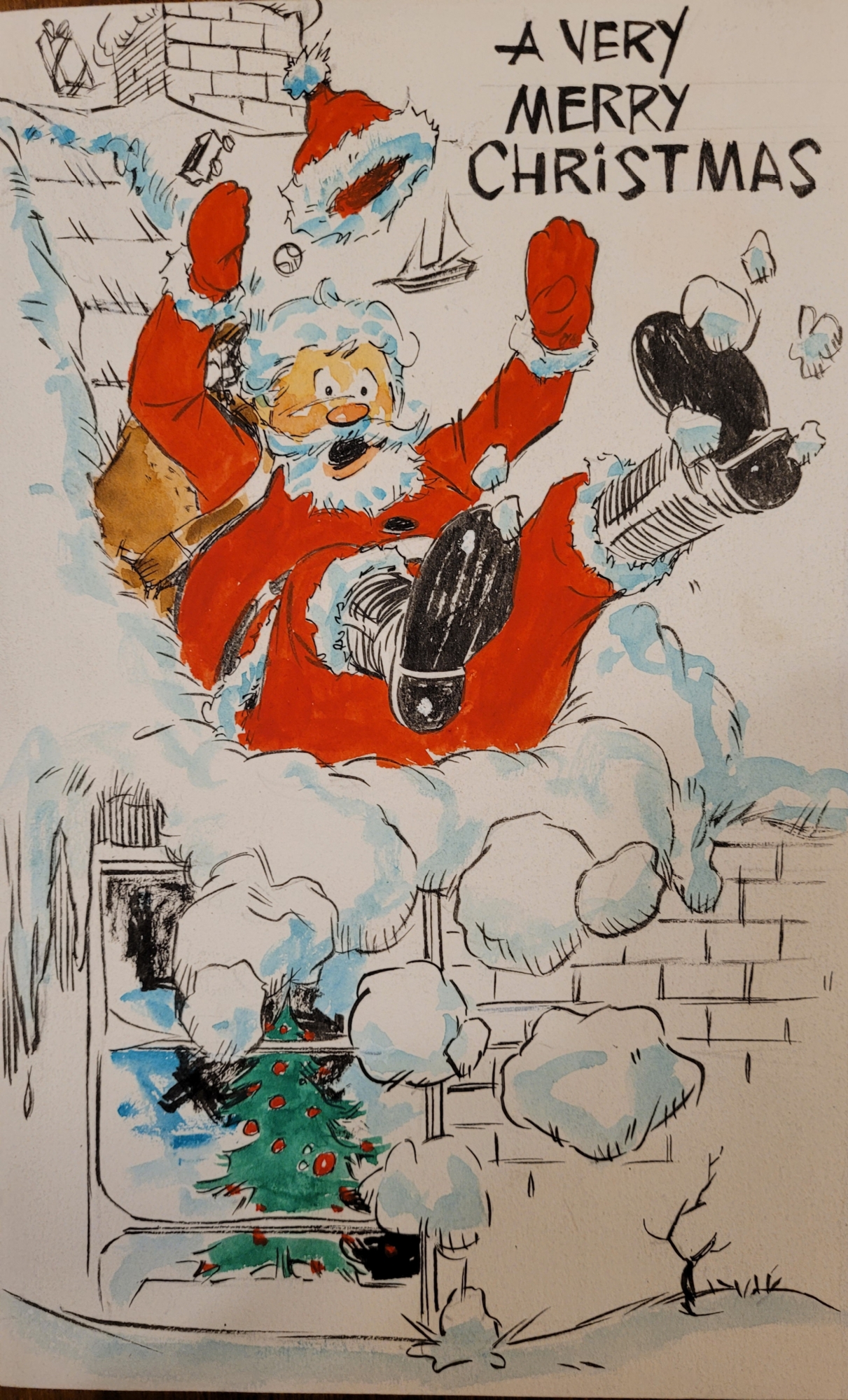 Handmade Christmas Card | Holiday Seasons Greetings | Christmas Card Drawing  - YouTube