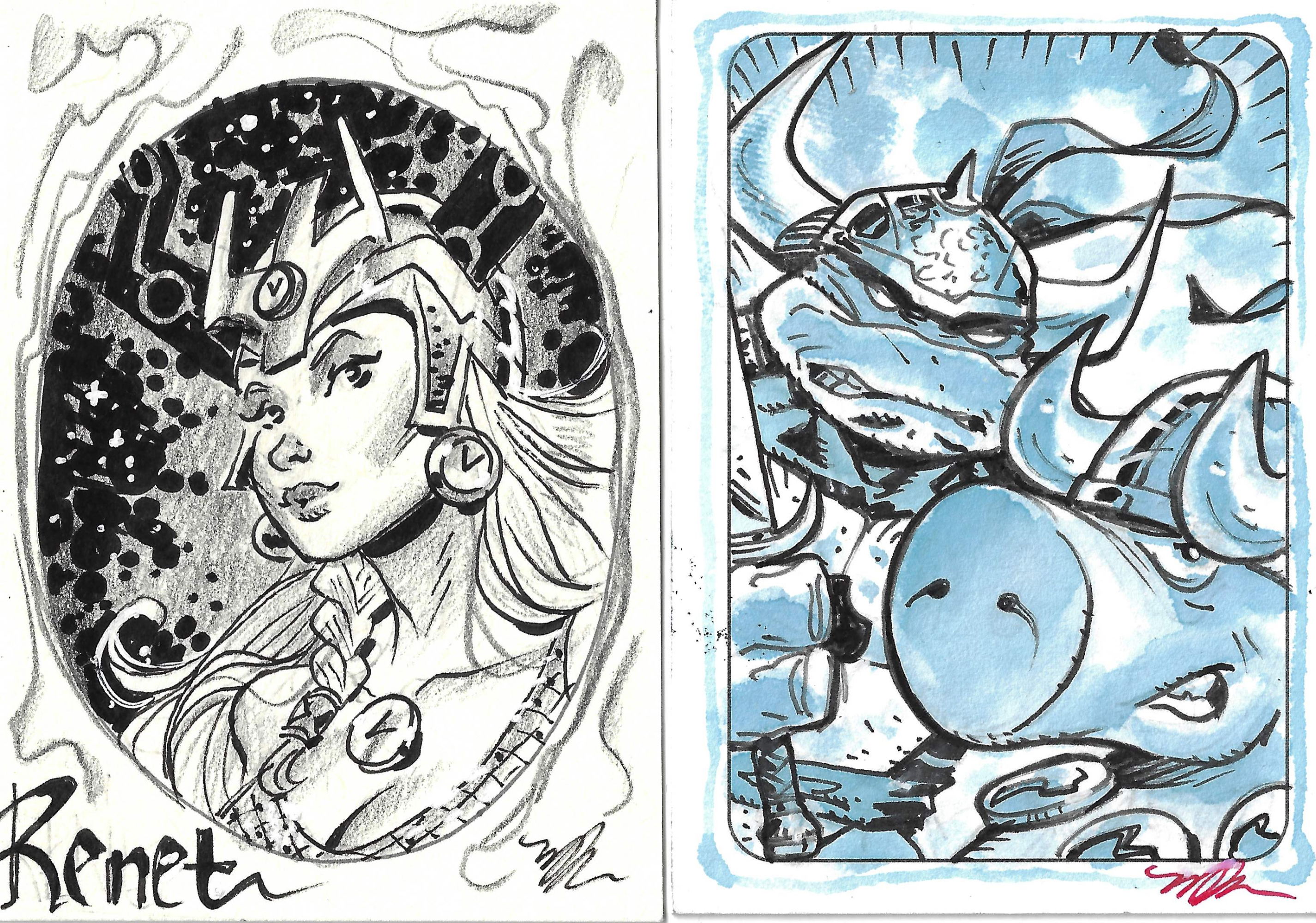 MIchael Dooney- Cerebus & Barbarian TMNT And Renet Art Card, In Joshua ...