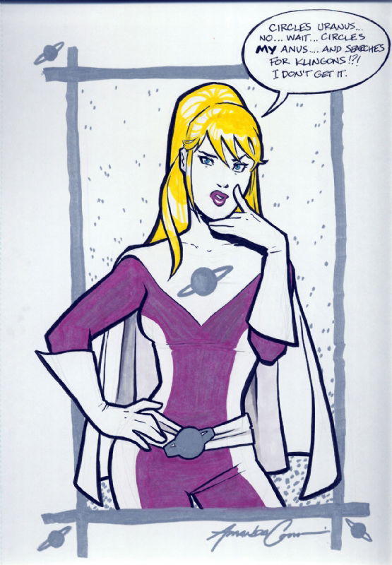 Legion Of Super Heroes Saturn Girl By Amanda Conner Uranus Gag In Aka Ricks Girls Of The