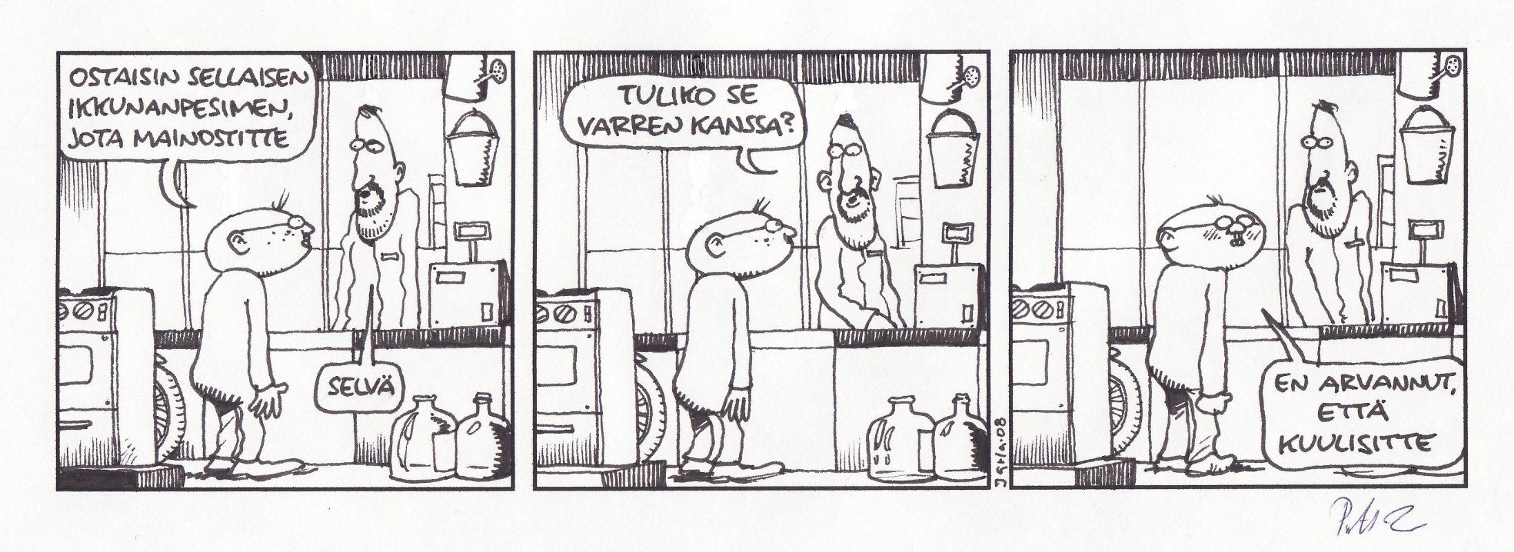 Fingerpori daily #468 (2008) by Pertti Jarla, in Jyrki Vanakoski's Finnish  comic strips and cartoons Comic Art Gallery Room