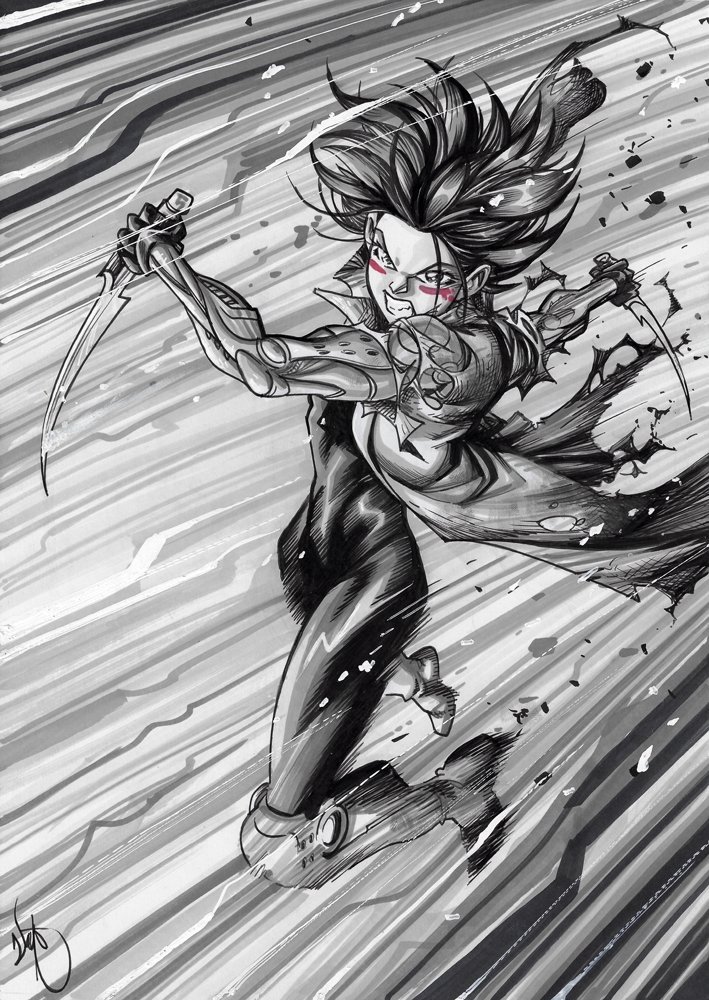 Battle Angel Alita by Nate Stockman, in Pixel Pusher's Manga/Anime Art Comic  Art Gallery Room