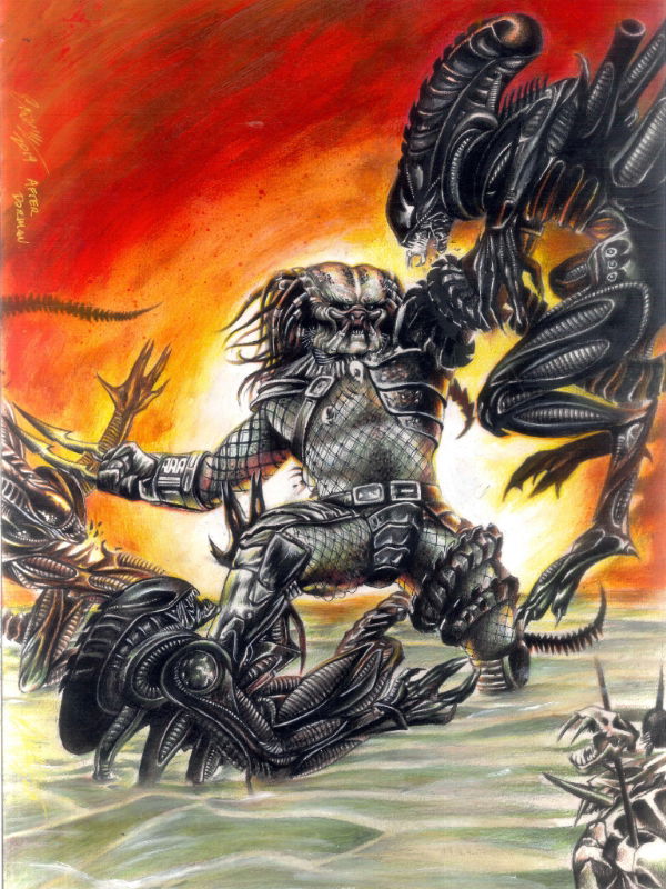 Aliens vs predator recreate by Manu Silva (Commission to recreate art ...