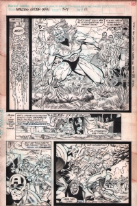 Amazing Spider-Man #324 pg 12 ~ Sabretooth ~ Captain America ~ Silver Sable ~ Erik Larsen Comic Art
