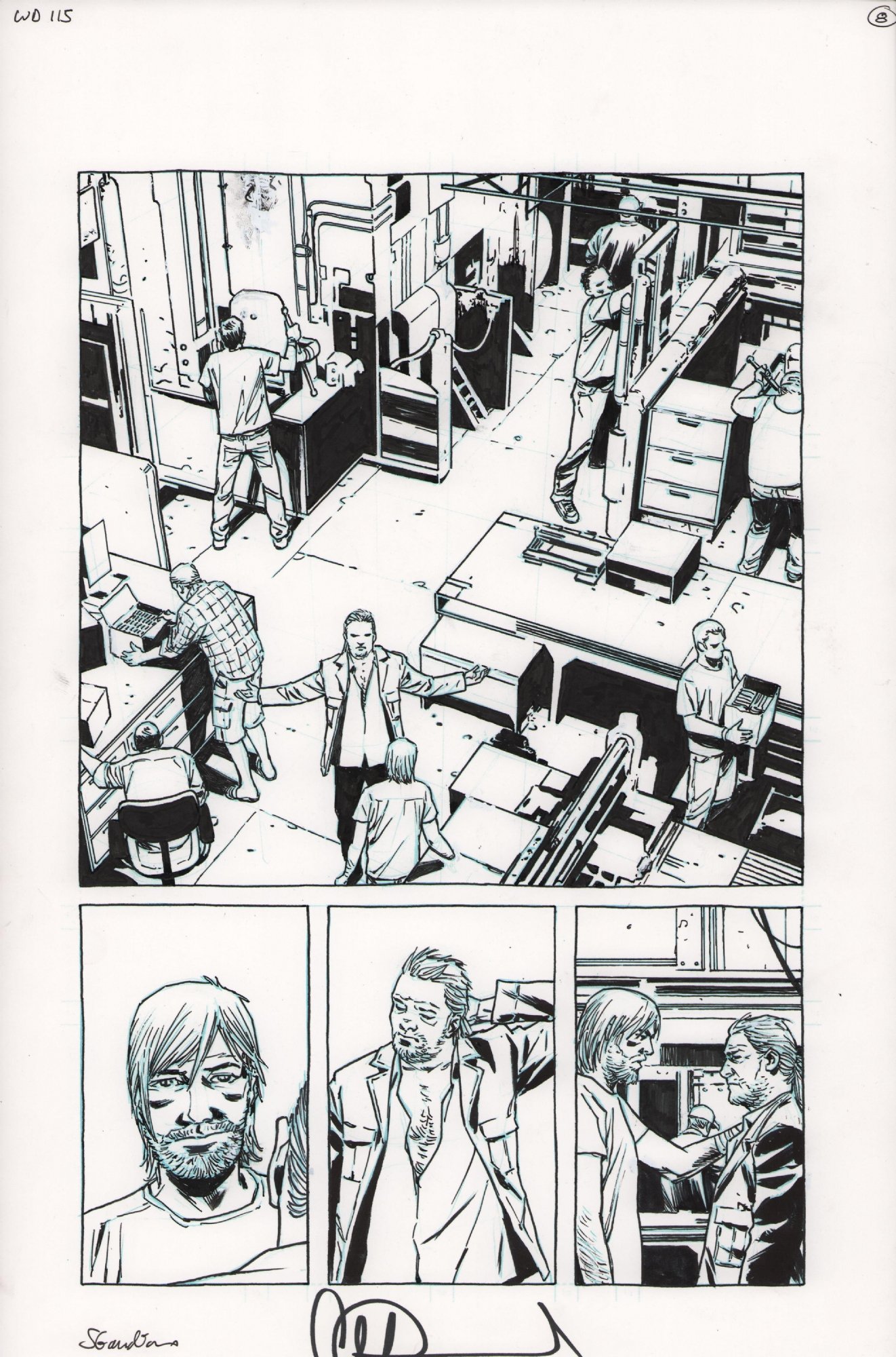 The Walking Dead #115 pg 8 (Image, 2013) ~ Rick Grimes & Eugene ~ Inks ...