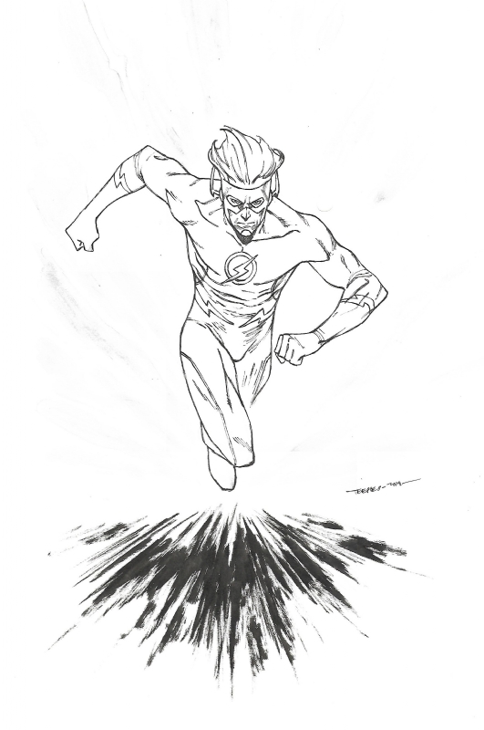 Wally West Flash by Brent Peeples, in Ryan Hookano's Commissioned Artwork  Comic Art Gallery Room