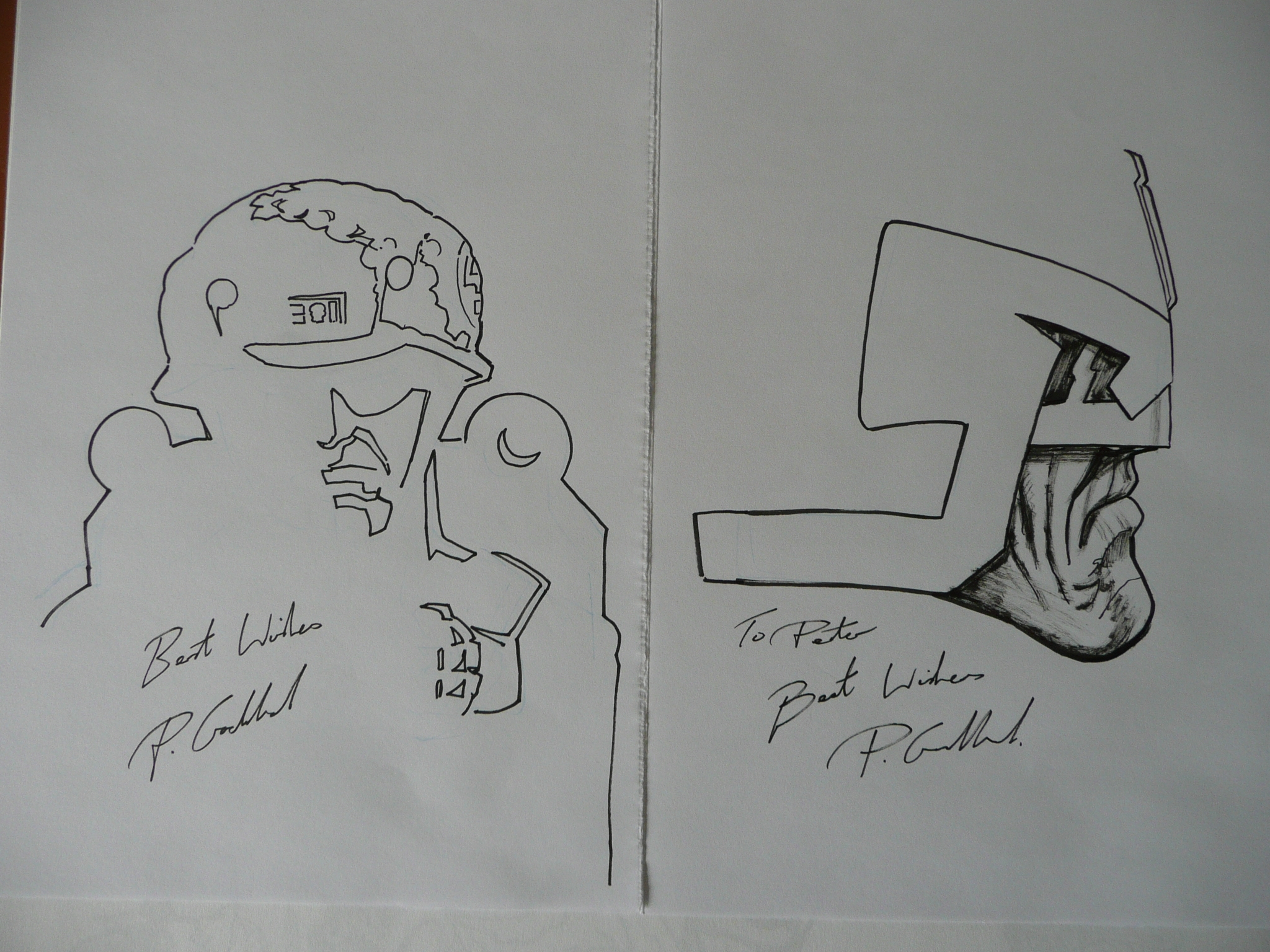 Two Patrick Goddard sketches I got as freebies when I bought some ...