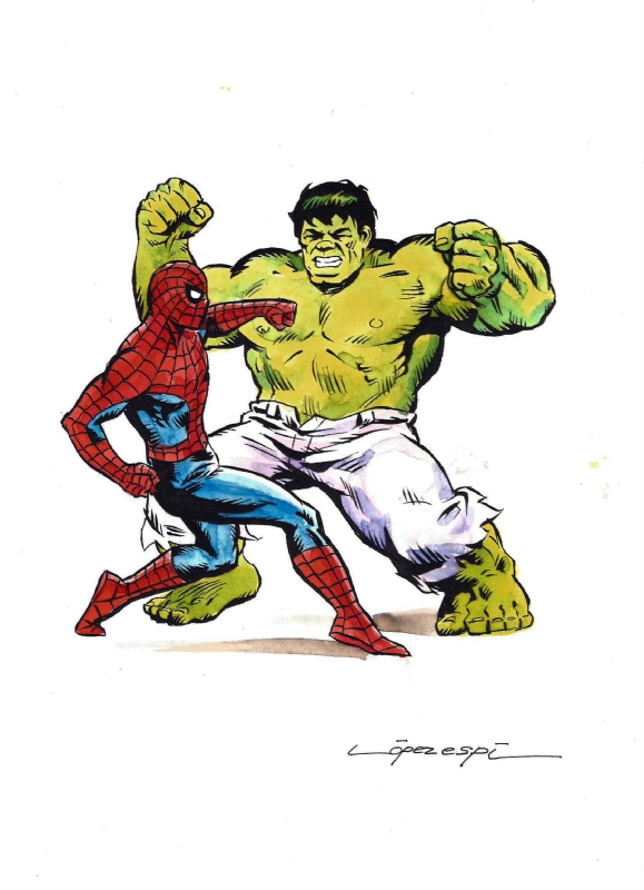 Spiderman contra Hulk , in Felipe B's Rafael Lopez Espi Comic Art Gallery  Room